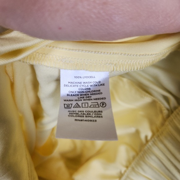 Loft Shorts Womens Size 2 High Rise Lyocell Yellow Bermuda Old Money - Picture 7 of 9